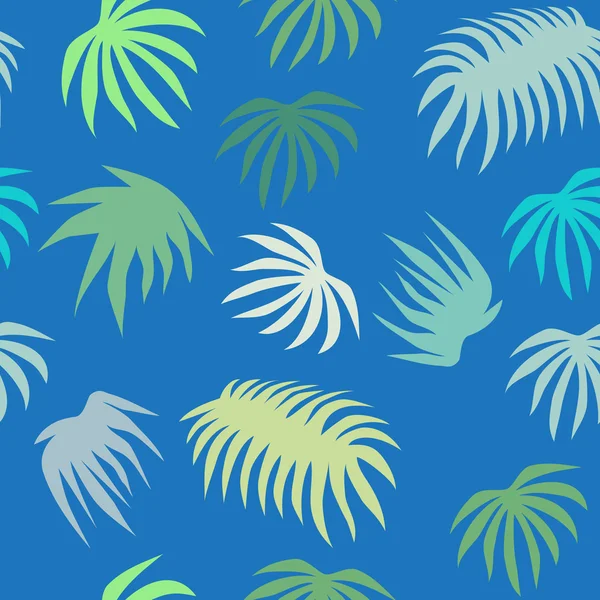 Бесшовный фон с пальмовыми листьями — стоковый вектор