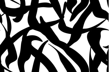 siyah ve beyaz ile seamless modeli yapraklar