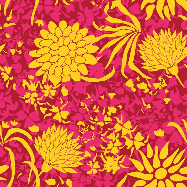 Fleurs colorées motif sans couture — Image vectorielle