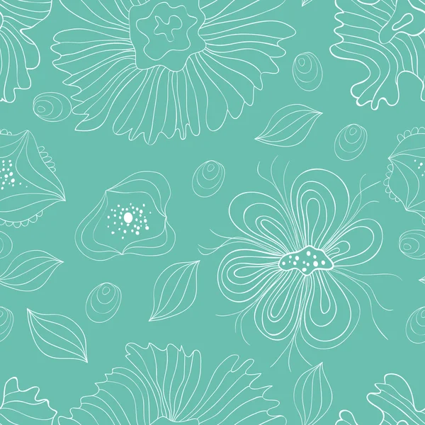 Turquoise flower pattern — Stock Vector