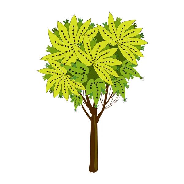 Árbol decorativo verde — Vector de stock