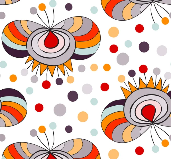 Naadloze patroon met kleurrijke decoratieve bloemen — Stockvector