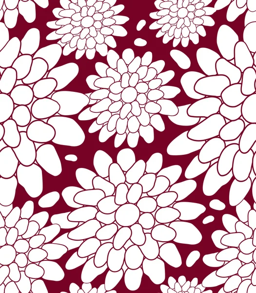 Weiße Blüten nahtloses Muster — Stockvektor