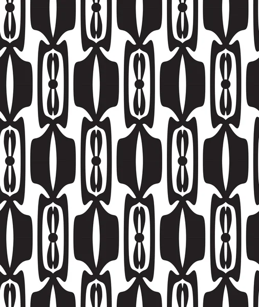 Black and white seamless geometric pattern with decorative shape — Stock Vector