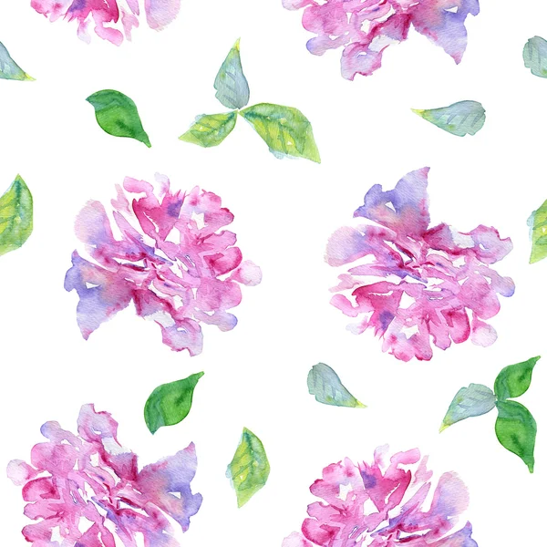 Seamless pattern with pale pink and violet peons — Stock Photo, Image