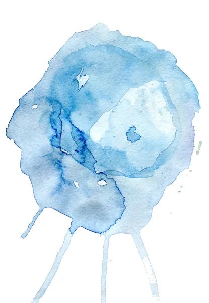 Acuarela azul salpicadura sobre fondo blanco — Archivo Imágenes Vectoriales