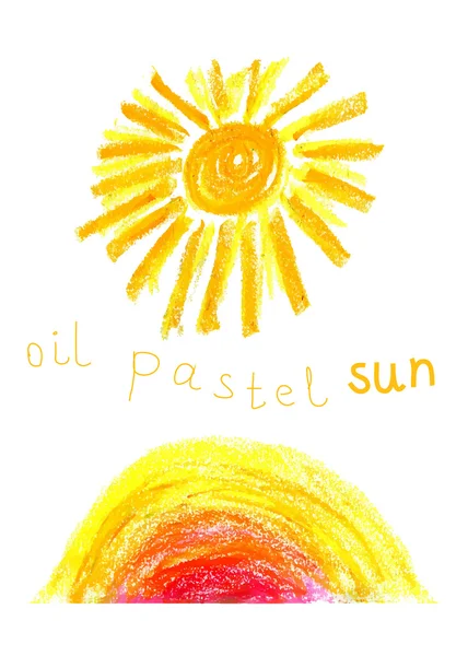 Масло пастельні барвисті векторні сонця — стоковий вектор