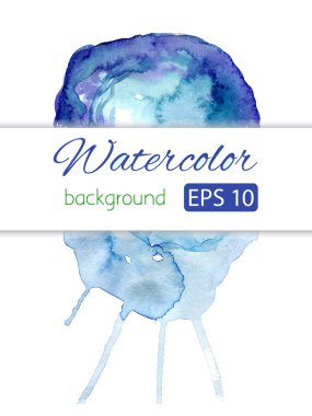 Kopya alanı desenle suluboya mavi soyut daire