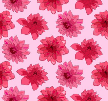 Yıldızçiçekleri ile sorunsuz çiçek desenli