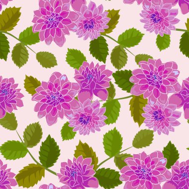 Yıldızçiçekleri ile sorunsuz çiçek desenli