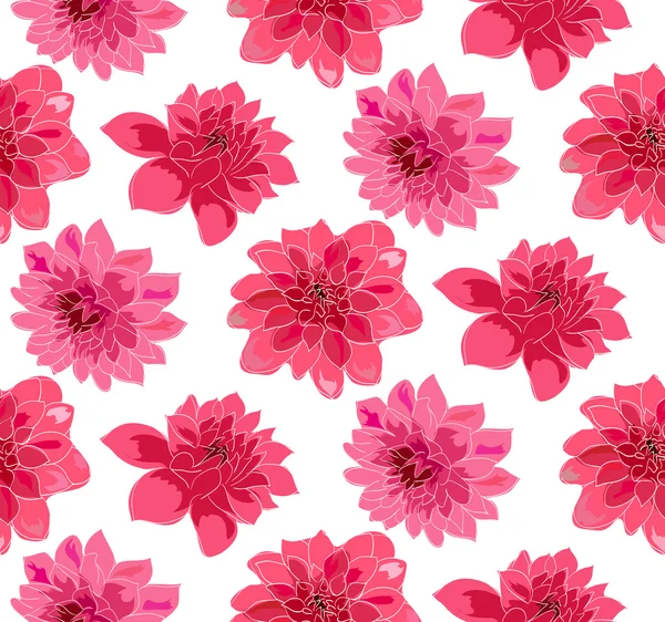 Motif floral sans couture avec dahlias — Image vectorielle