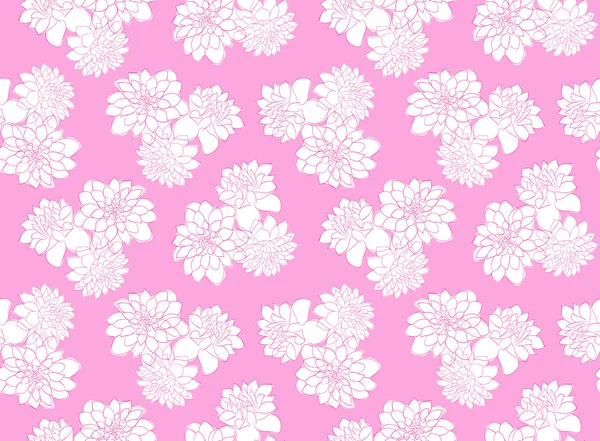 Motif floral sans couture avec dahlias — Image vectorielle