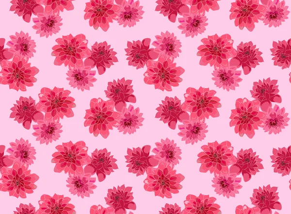 달리아와 함께 완벽 한 꽃 패턴 — 스톡 벡터