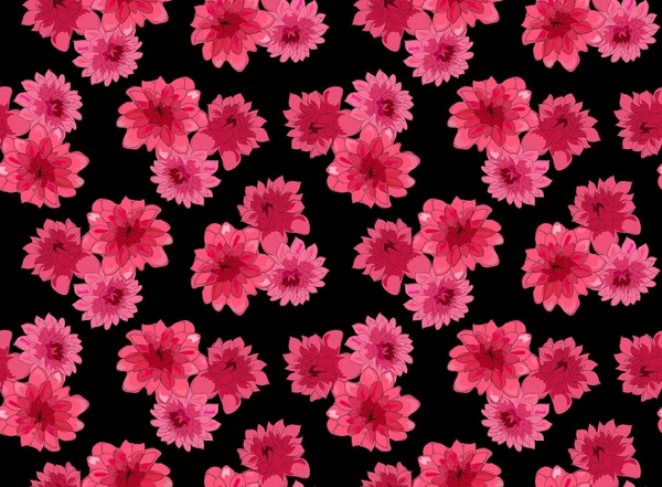 Seamless floral pattern with dahlias — Stock Vector