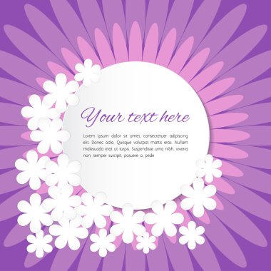 Şirin arka plan ile dalları, yaprakları, beyaz çiçekler ve copyspac