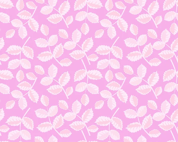 Fondo decorativo sin costuras con hojas rosadas — Vector de stock