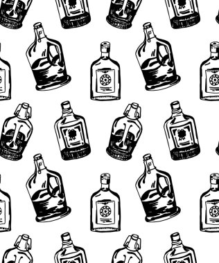 Farklı alkol şişe ile Seamless Modeli