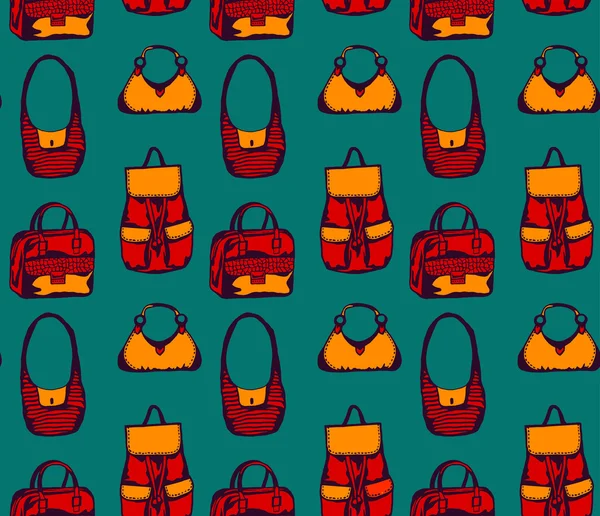 Farklı renkli tasarımlı Çantalar ile Seamless Modeli