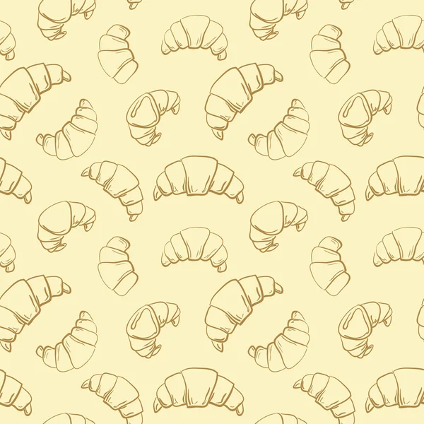 Cute seamless pattern with different croissants — Stock Vector