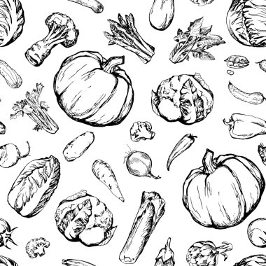 Farklı sebzelerle kusursuz desen