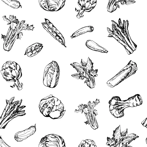 Patrón sin costura con verduras verdes — Archivo Imágenes Vectoriales
