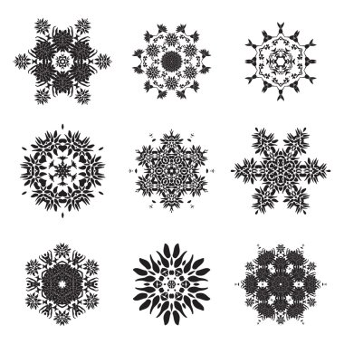 Dövme çiçek Mandala Doodle vektör tasarımları