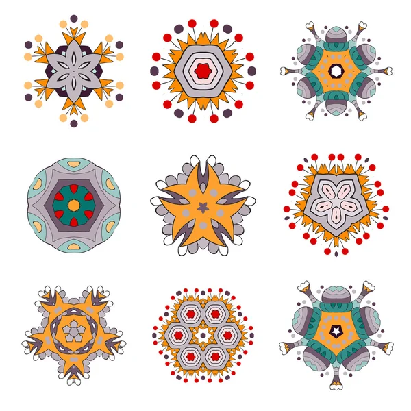 Dövme çiçek Mandala Doodle vektör tasarımları — Stok Vektör