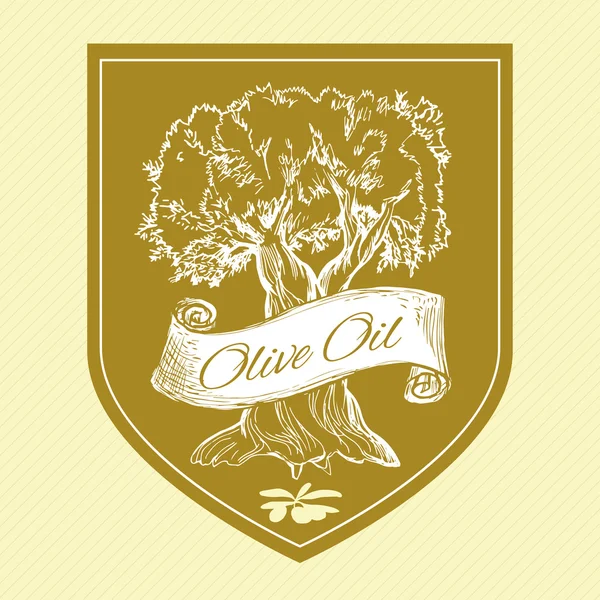 Grunge vintage etikett med olivträd — Stock vektor