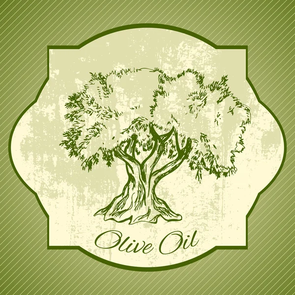 Vintage etykieta granica z drzewa oliwnego — Wektor stockowy