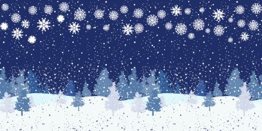 Kesintisiz yatay gece kış desen