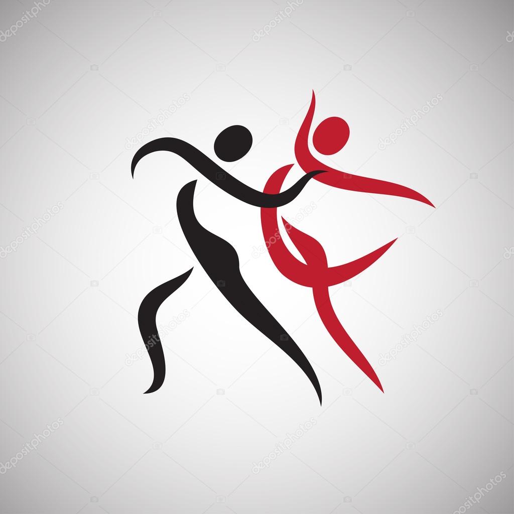 Dancing couple isolated on a white background