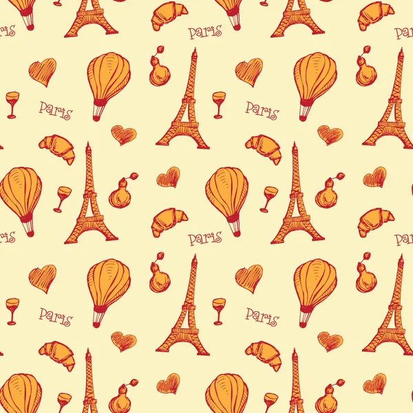 Sömlös Frankrike mönster med Eiffeltornet — Stock vektor