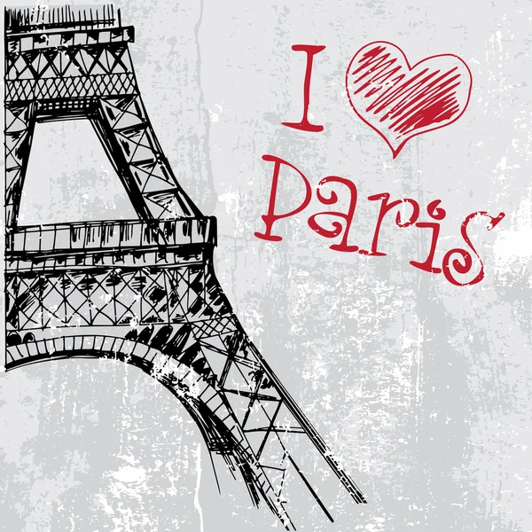 Paris grunge fundo com Torre Eiffel —  Vetores de Stock