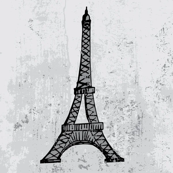 巴黎垃圾背景与埃菲尔铁塔 — 图库矢量图片