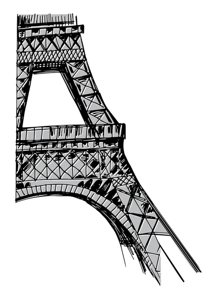 Fondo de París con torre Eiffel dibujada a mano — Vector de stock