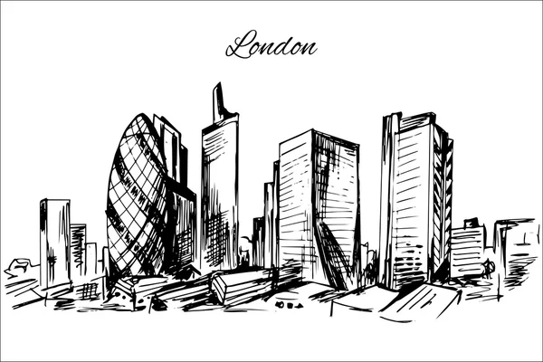 Paysage urbain de Londres dessiné à la main — Image vectorielle