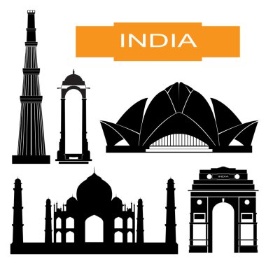 Indian main attraction silhouettes  clipart
