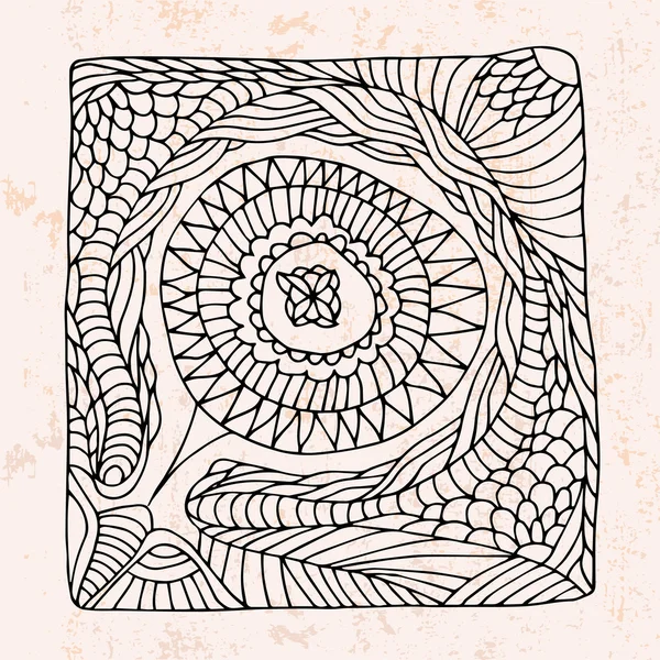 Zentangle met cirkel vorm abstracte bloem — Stockvector