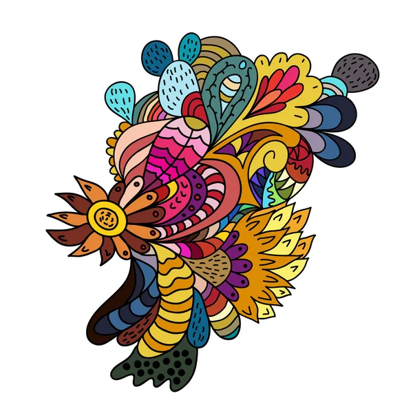 Modèle de fleur zentangle dessiné à la main — Image vectorielle