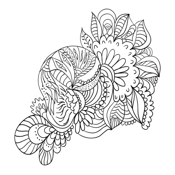 El zentangle çiçek deseni çekilmiş