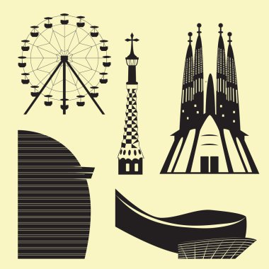 Siluetleri Barcelona konumlar