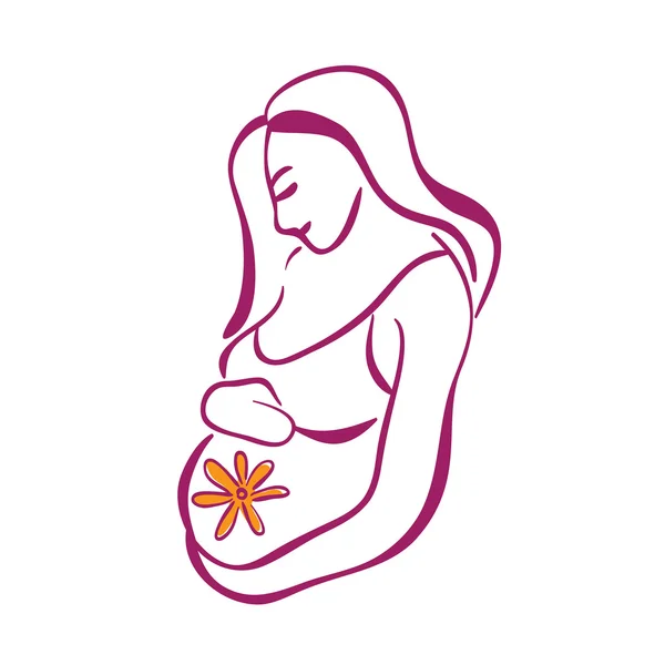 Sylwetka kobiety w ciąży — Wektor stockowy