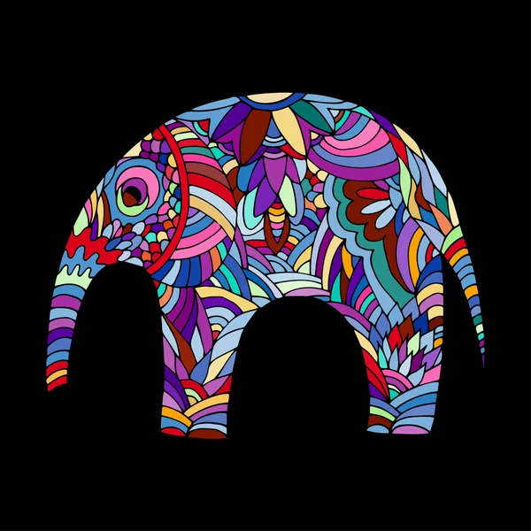 Kézzel rajzolt dekoratív elefant — Stock Vector