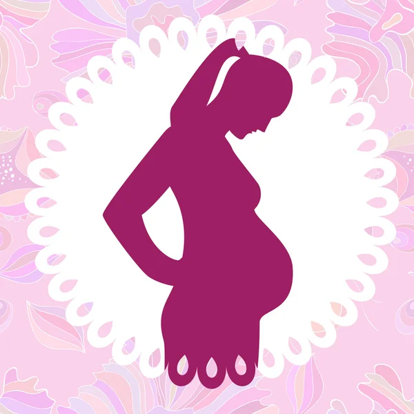 Hamile kadın Slhouette — Stok Vektör