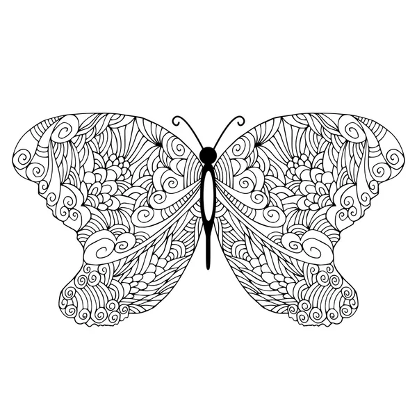 Elle çizilmiş doodle kelebek 