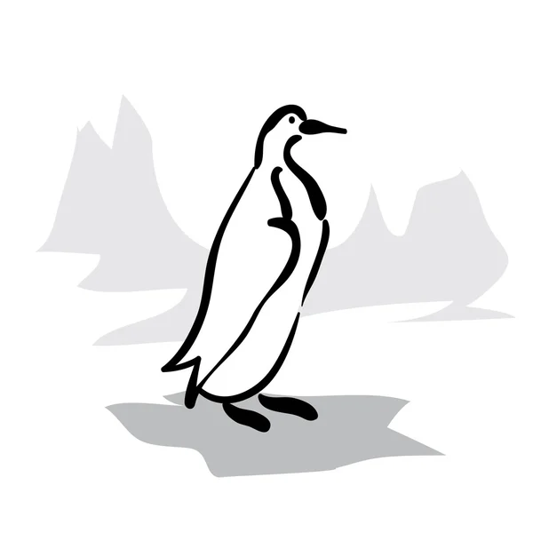 Pingüino blanco y negro aislado — Archivo Imágenes Vectoriales