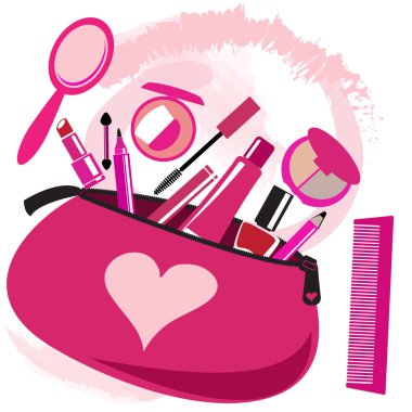 Şevval Özçelik Güzellik araçları ile makyaj çantası