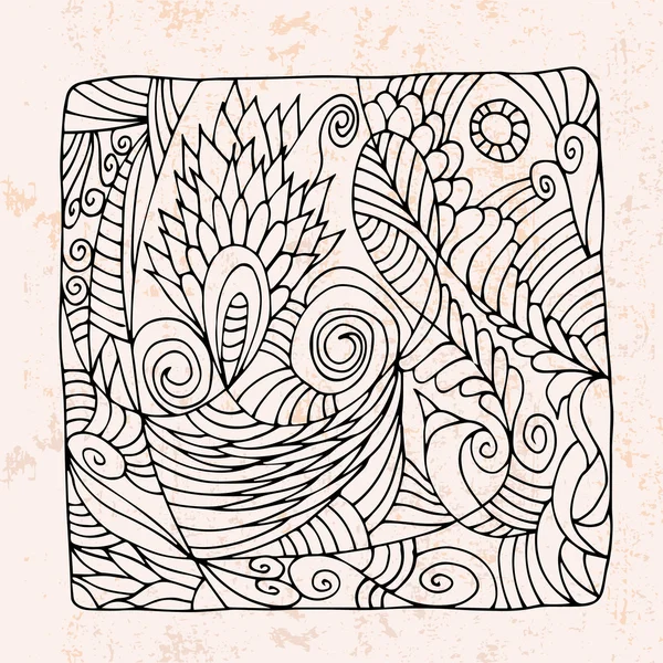 Zentangle con diferentes flores abstractas — Vector de stock