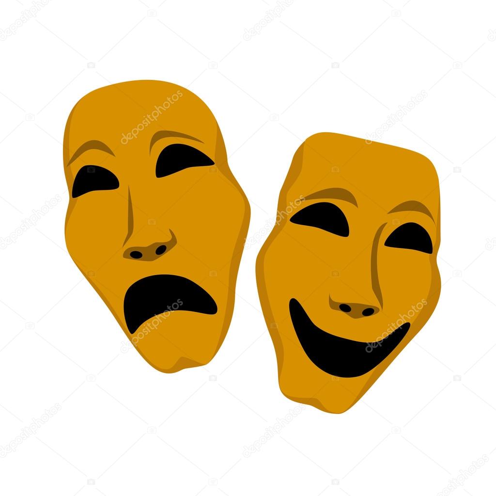 Two theater mask - sadness and laughing