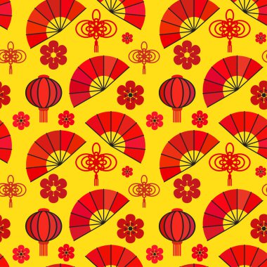 Kırmızı dekoratif eğlence ile sorunsuz arka plan